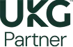 Green text logo with the letters "UKG" and a stylized smiley face formed by two turquoise dots above a curved line.